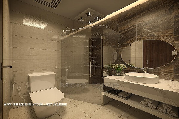 Đá nhân tạo ốp bàn lavabo chung cư Trung Hòa Nhân Chính